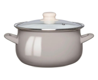 Altom Garnek emaliowany 16 cm z pokrywą szklaną 1,3l taupe - 1580543 - zdjęcie 2
